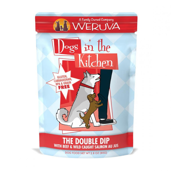 Weruva Dogs in the Kitchen The Double Dip Grain Free Beef and Salmon Dog Food Pouches