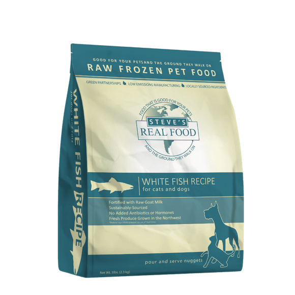 Steve's Real Food Frozen Raw Dog Food White Fish Diet for Dogs and Cats