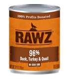 Rawz 96% Duck, Turkey & Quail Dog Food