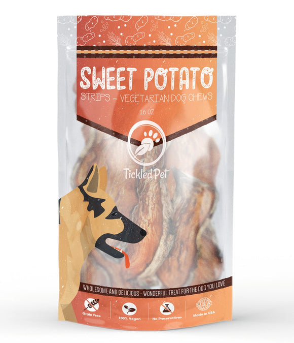 Tickled Pet Sweet Potato Strips Chewy Rawhide Alternative