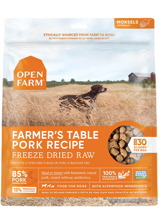 Open Farm Farmer’s Table Pork Freeze Dried Raw Dog Food