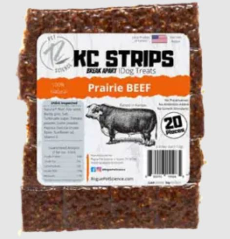 Rogue Pet Science Prairie Beef KC Strips For Dogs