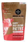 Bones & Co. Barkin' Beef Recipe Raw Frozen Patties Dog Food