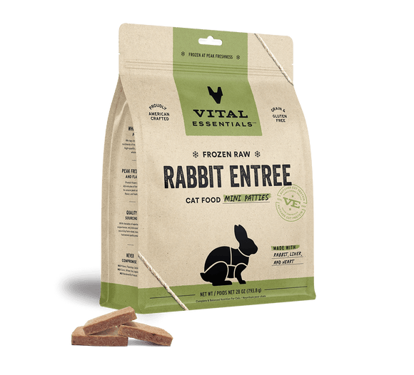 Vital Essentials Frozen Raw Rabbit Mini Patties Cat Food