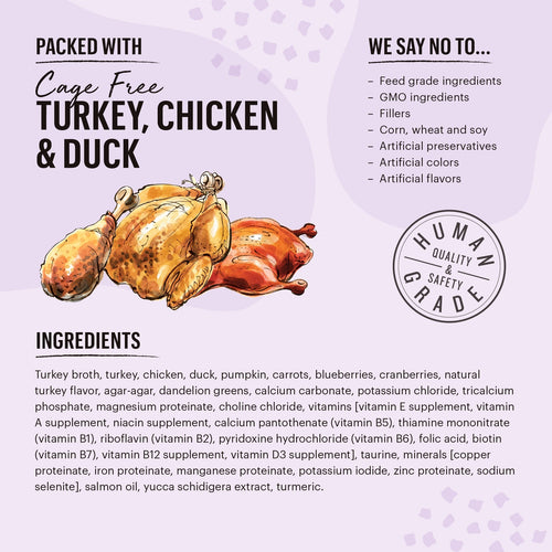 The Honest Kitchen Minced Turkey, Chicken & Duck in Bone Broth Gravy Wet Cat Food